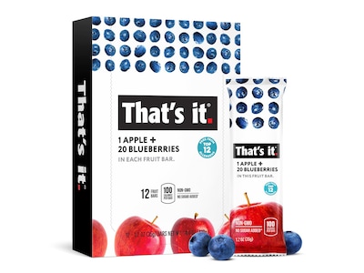 Thats it. Fruit Bar, Apple and Blueberries, 1.2 Oz., 12/Pack (1022BL)