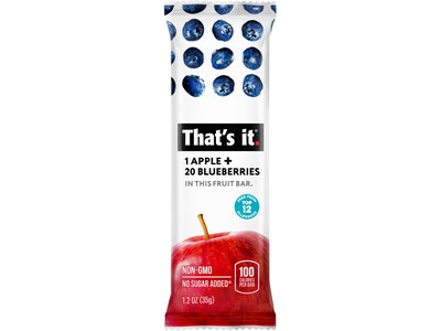 Thats it. Fruit Bar, Apple and Blueberries, 1.2 Oz., 12/Pack (1022BL)