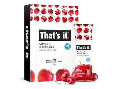 Thats it. Fruit Bar, Apple and Cherries, 1.2 Oz., 12/Pack (1022C)