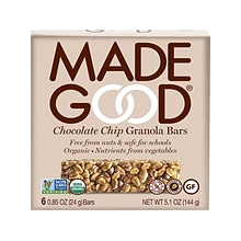 MadeGood Gluten Free Chocolate Chip Granola Bar, 0.85 oz., 6 Bars/Box (307-00244)