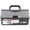 ArtBin Black & Gray Lift Tray Box W/3 Trays & Quick Access Lid Storage, 9 x 15.75 x 8.375 (6893AG)