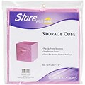 Innovative Home Creations Pink Square Fabric Storage Cube, 10.5 x 10.5 x 11 (1111-PINK)