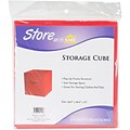 Innovative Home Creations Red Square Fabric Storage Cube, 10.5 x 10.5 x 11 (1111-RED)