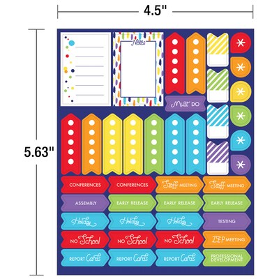 Carson Dellosa Education Sparkle + Shine Rainbow Planner Accents Sticker Pack, 252/Pack, 12 Packs (CD-168293-12)