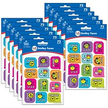 Carson Dellosa Education Kind Vibes Smiley Faces Shape Stickers, 72/Pack, 12 Packs (CD-168306-12)