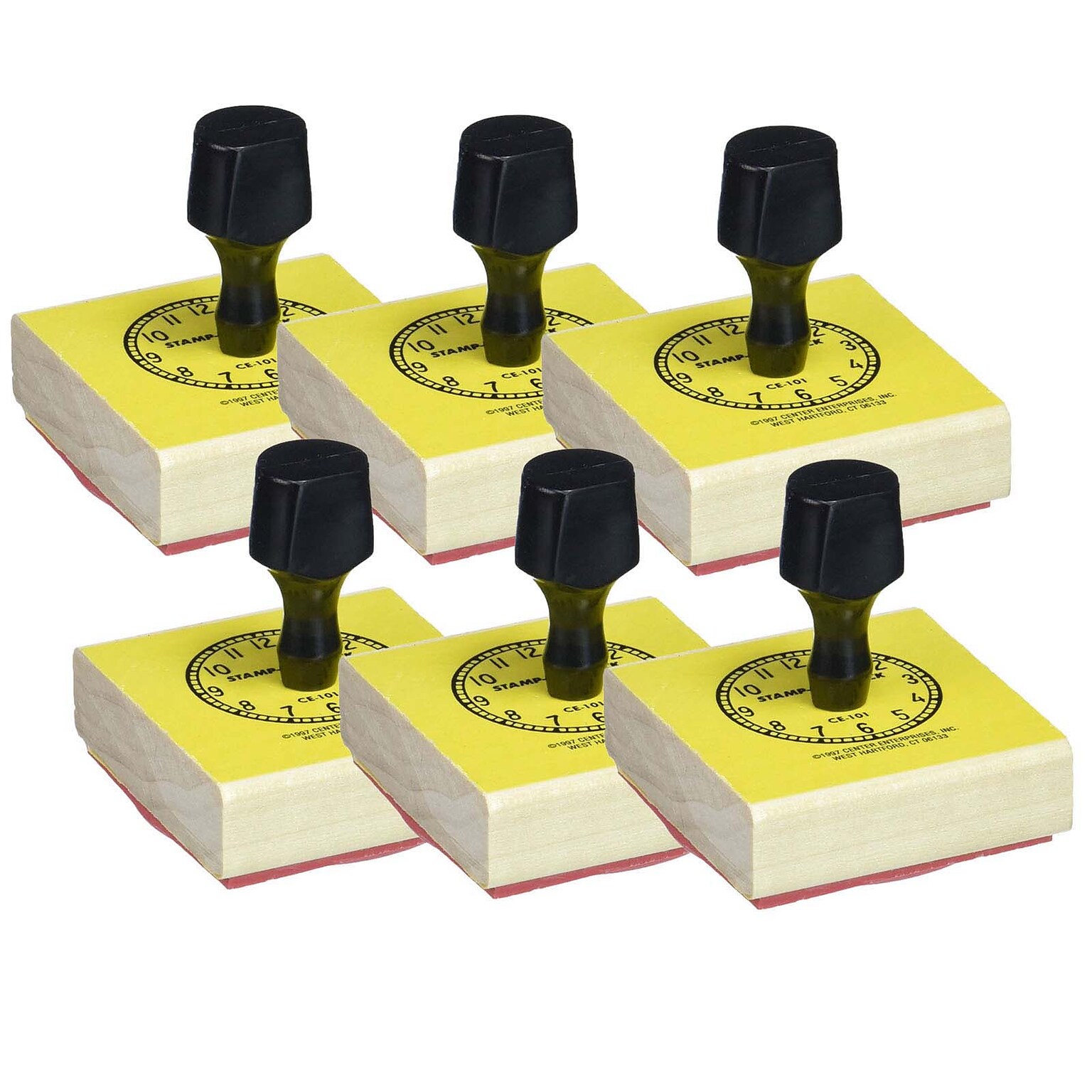 Ready 2 Learn Large Clock with Numbers Stamp, 6/Pack(CE-101-6)
