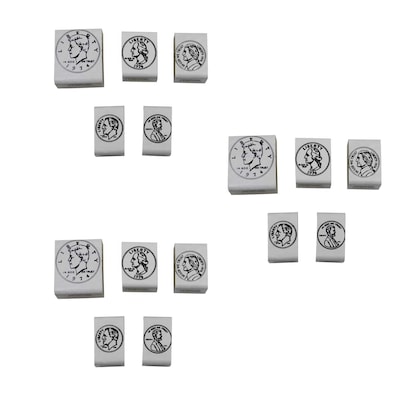 Ready 2 Learn Coin Rubber Stamp Set, Heads, 3/Bundle (CE-103-3)