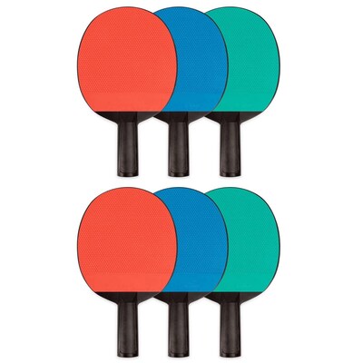 Champion Sports Plastic Rubber Face Table Tennis Paddle, Pack of 6 (CHSPN4-6)