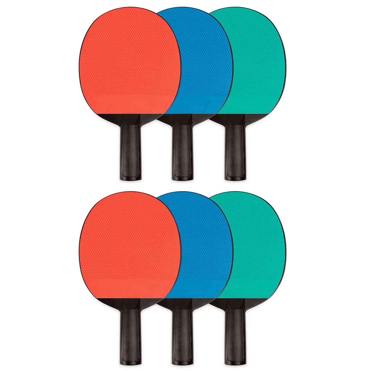 Champion Sports Plastic Rubber Face Table Tennis Paddle, Pack of 6 (CHSPN4-6)