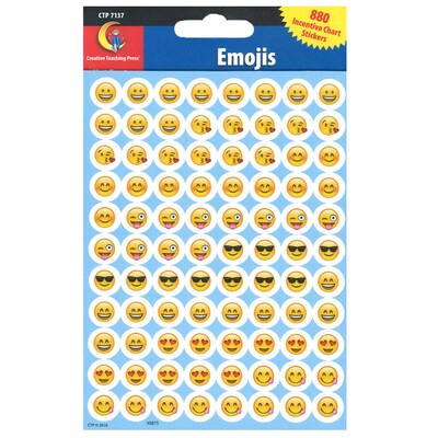 Creative Teaching Press® Emojis Hot Spot Stickers, 0.5", 880 Per Pack, 6 Packs (CTP7137-6)