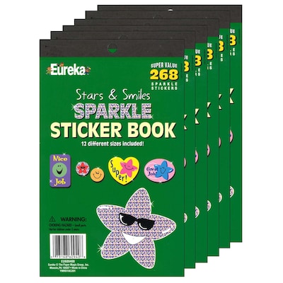 Eureka Stars & Smiles Sparkle Sticker Book, 6 Books (EU-609400-6)