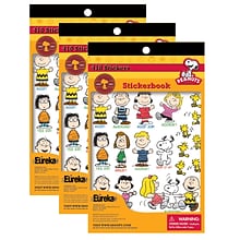 Eureka Peanuts Sticker Book, 410 Stickers, Pack of 3 (EU-609600-3)