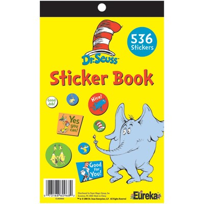 Eureka Dr. Seuss Sticker Book, Pack of 3 (EU-609720-3)