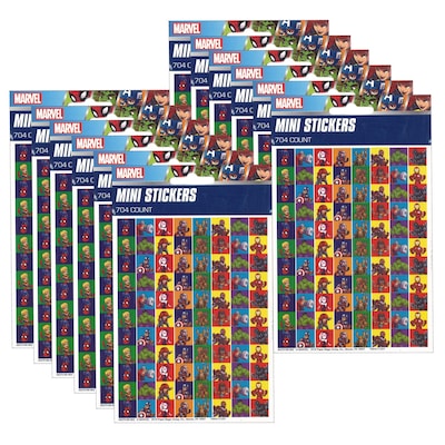 Eureka® Marvel™ Super Hero Adventure Mini Stickers, 704/Pack, 12 Packs (EU-621006-12)