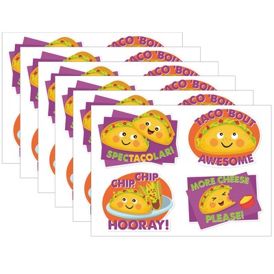 Eureka® Jumbo Scented Stickers, Taco, 12/Pack, 6 Packs (EU-628001-6)