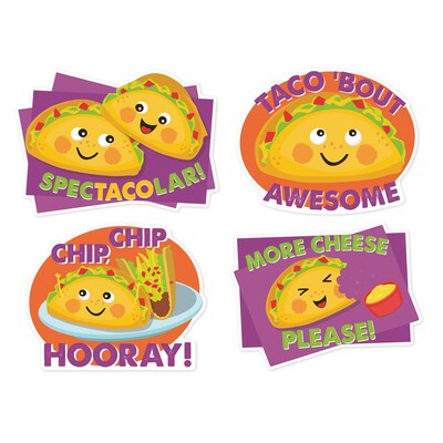 Eureka® Jumbo Scented Stickers, Taco, 12/Pack, 6 Packs (EU-628001-6)