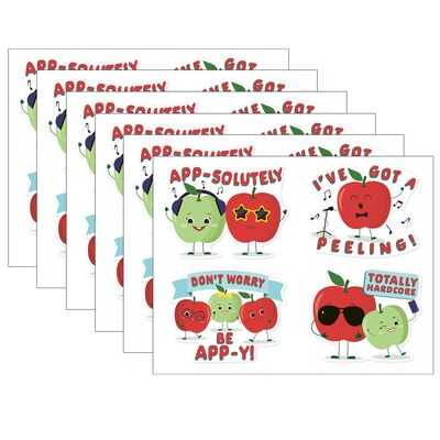 Eureka® Jumbo Scented Stickers, Apple, 12/Pack, 6 Packs (EU-628005-6)