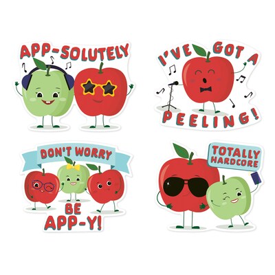 Eureka® Jumbo Scented Stickers, Apple, 12/Pack, 6 Packs (EU-628005-6)