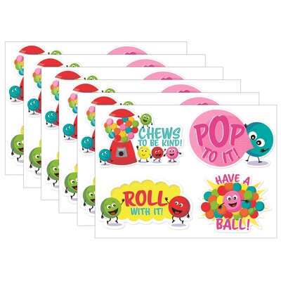 Eureka® Jumbo Scented Stickers, Bubblegum, 12/Pack, 6 Packs (EU-628006-6)