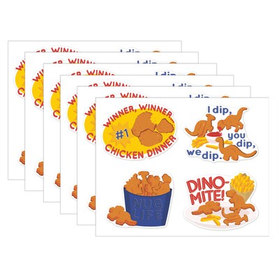 Eureka® Jumbo Scented Stickers, Chicken Nuggets, 12/Pack, 6 Packs (EU-628010-6)