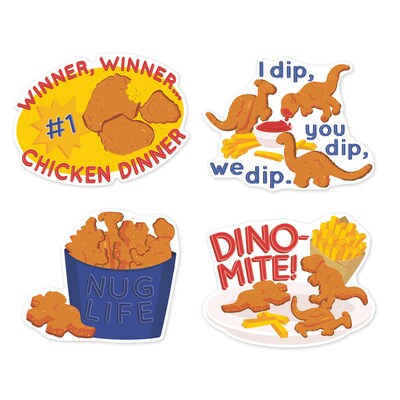 Eureka® Jumbo Scented Stickers, Chicken Nuggets, 12/Pack, 6 Packs (EU-628010-6)