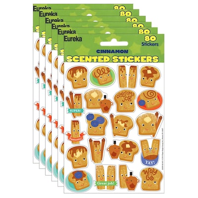 Eureka Cinnamon Scented Stickers, 80 Per Pack, 6 Packs (EU-650916-6)