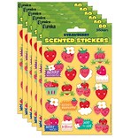 Eureka® Strawberry Scented Stickers, 80/Pack, 6 Packs (EU-650917-6)