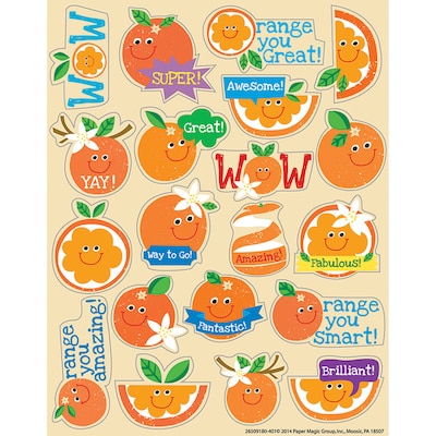 Eureka Orange Scented Stickers, 80 Per Pack, 6 Packs (EU-650918-6)