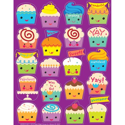 Eureka Cupcake Scented Stickers, 80 Per Pack, 6 Packs (EU-650921-6)