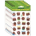 Eureka Chocolate Scented Stickers, 80 Per Pack, 6 Packs (EU-650944-6)