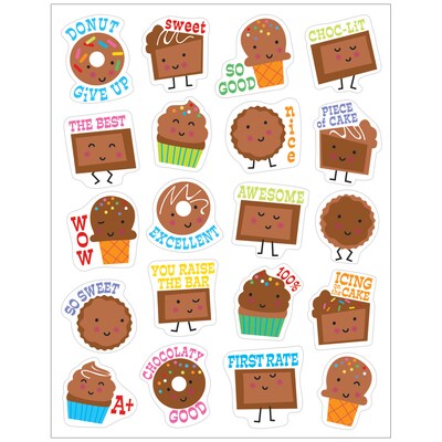 Eureka Chocolate Scented Stickers, 80 Per Pack, 6 Packs (EU-650944-6)