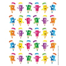 Eureka Pencil Smiley Faces Theme Stickers, 120 Per Pack, 12 Packs (EU-655068-12)
