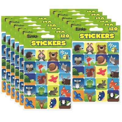 Eureka Woodland Creatures Theme Stickers, 120 Per Pack, 12 Packs (EU-655069-12)