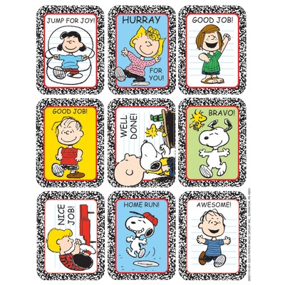 Eureka® Peanuts® Giant Motivational Sticker, 36/Pack, 12 Packs (EU-655111-12)