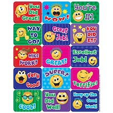Eureka® Emoticons Success Stickers, 120/Pack, 12 Packs (EU-658404-12)