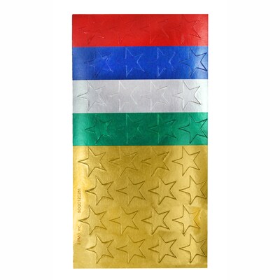 Eureka® 1/2 Presto-Stick Foil Star Stickers, Assorted Colors, 250/Pack, 12 Packs (EU-82402-12)