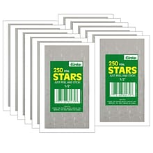 Eureka Presto-Stick Foil Star Stickers, 1/2, Silver, 250 Per Pack, 12 Packs (EU-82472-12)