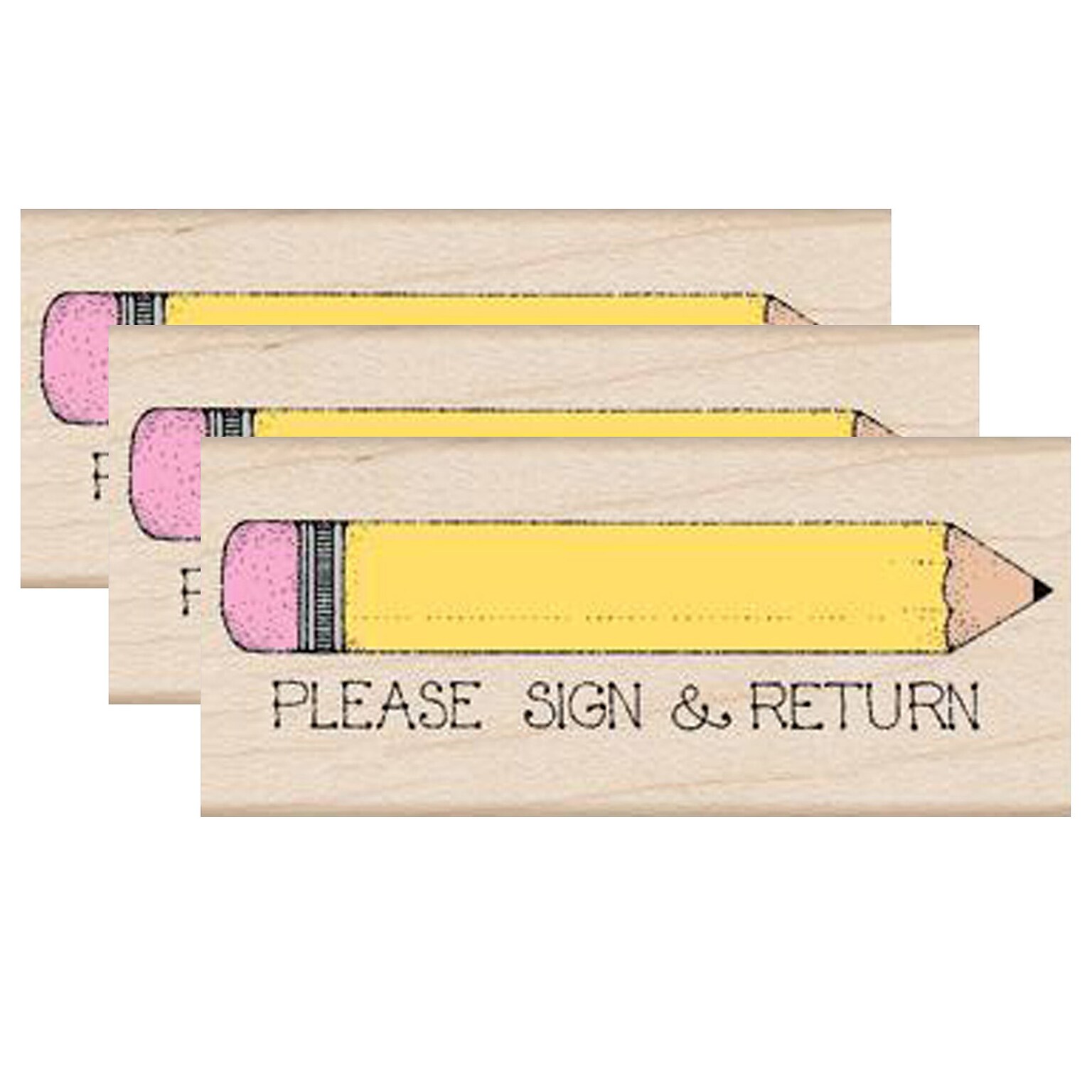 Hero Arts Please Sign & Return Pencil Stamp, 3/Bundle (HOAD435-3)