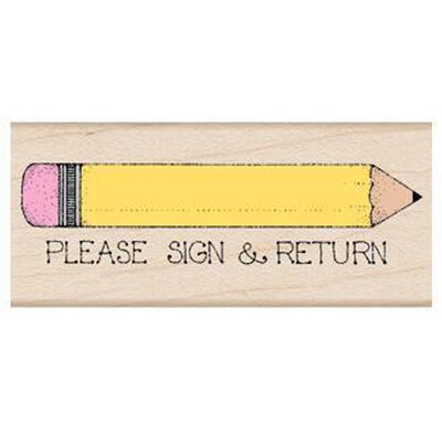 Hero Arts Please Sign & Return Pencil Stamp, 3/Bundle (HOAD435-3)