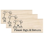 Hero Arts Please Sign & Return Pup Stamp, Pack of 3 (HOAD453-3)