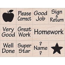 Hero Arts Nearly Tiny Messages From Your Teacher Stamps, Set of 11 (HOALL414)