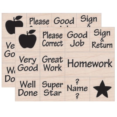 Hero Arts Nearly Tiny Messages From Your Teacher Stamps, 2/Bundle (HOALL414-2)