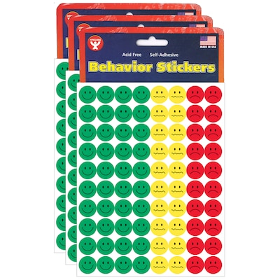 Hygloss Behavior Stickers, 0.5, 1,200 Per Pack, 3 Packs (HYG41225-3)