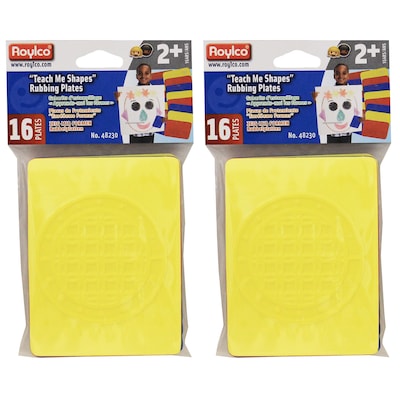 Roylco Teach Me Shapes: Rubbing Plate Shapes, 16/Pack, 2 Packs (R-48230-2)