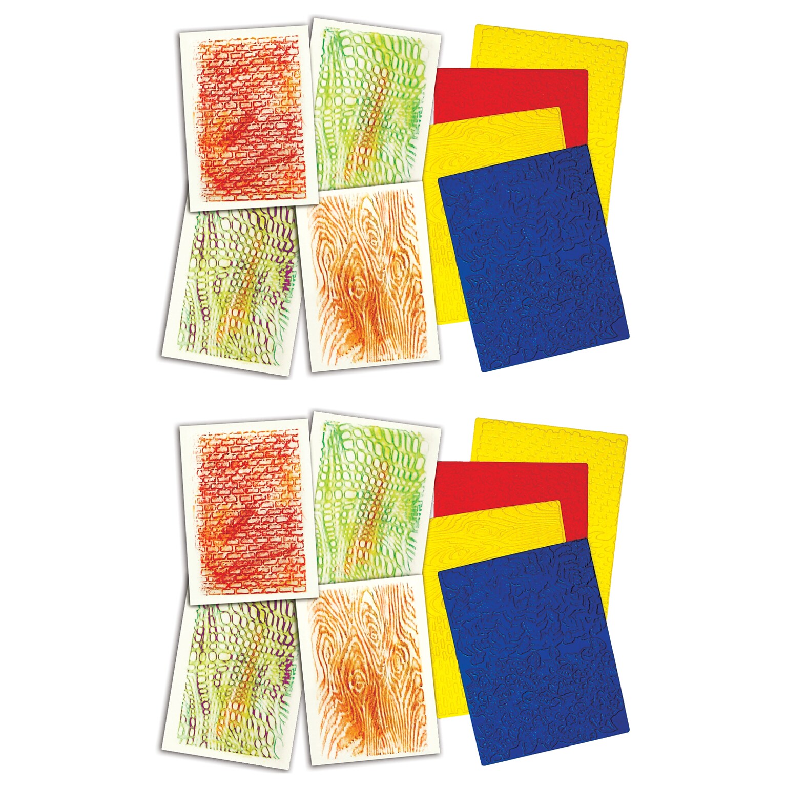 Roylco Texture Rubbing Plates, Assorted, 4 Per Pack, 2 Packs (R-5839-2)