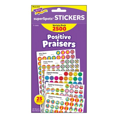 TREND Positive Praisers superSpots Stickers Variety Pack, 2500 Per Pack, 3 Packs (T-1945-3)