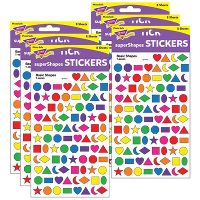 TREND Basic Shapes superShapes Stickers, 800 Per Pack, 6 Packs (T-46040-6)
