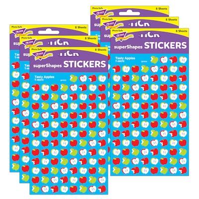 TREND Tasty Apples superShapes Stickers, 800 Per Pack, 6 Packs (T-46070-6)