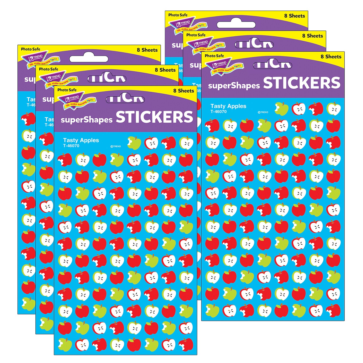 TREND Tasty Apples superShapes Stickers, 800 Per Pack, 6 Packs (T-46070-6)