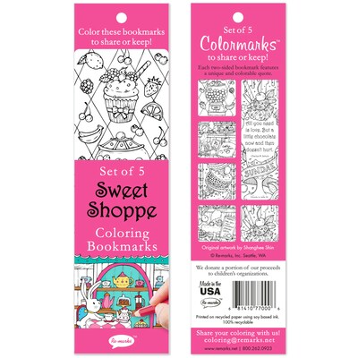 Re-marks Sweet Shoppe Coloring Bookmarks, 5/Pkg (6814-77000)